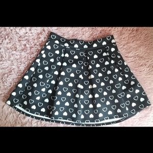 Women's Heart Pattern Skater Skirt